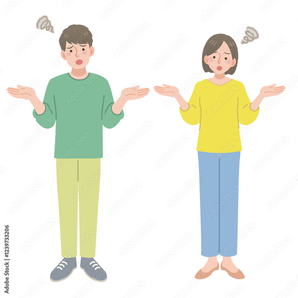 困る男女 困る男女