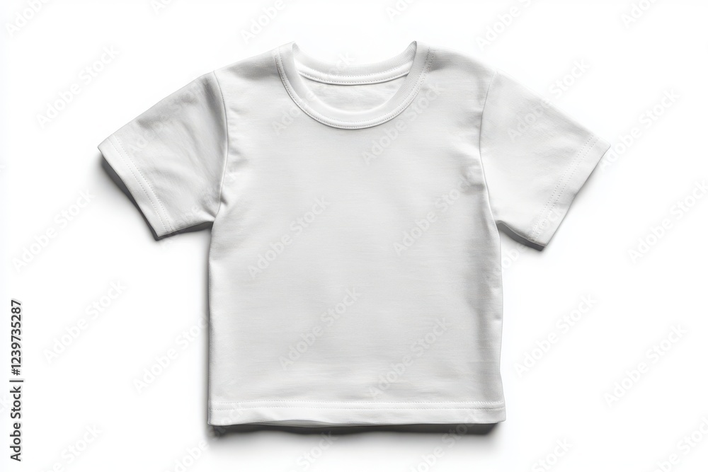 A plain white t-shirt displayed flat, ideal for customization, showcasing a simple and versatile design. A plain white t-shirt displayed flat, ideal for customization, showcasing a simple and versatile design.
