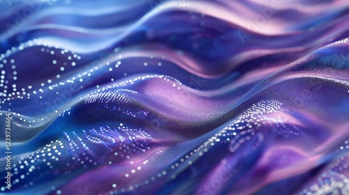 Abstract wavy surface with luminous dots on a gradient background design