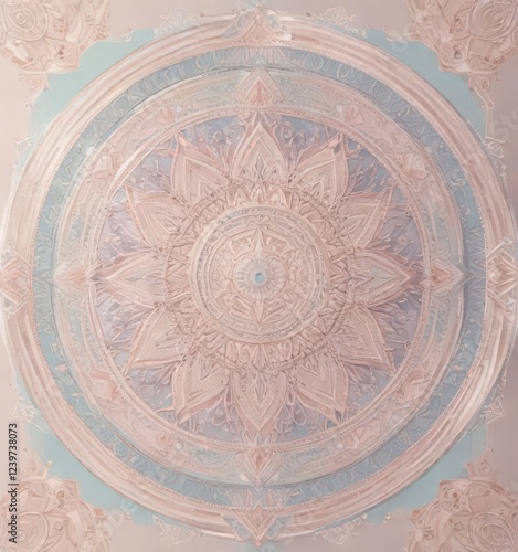 Wallpaper Mural Geometric mandala patterns in soft pastel hues,  psychedelic patterns,  glowing effect,  neon lights Torontodigital.ca