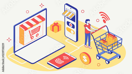 E-commerce Online Shopping Experience with Payment and Delivery
