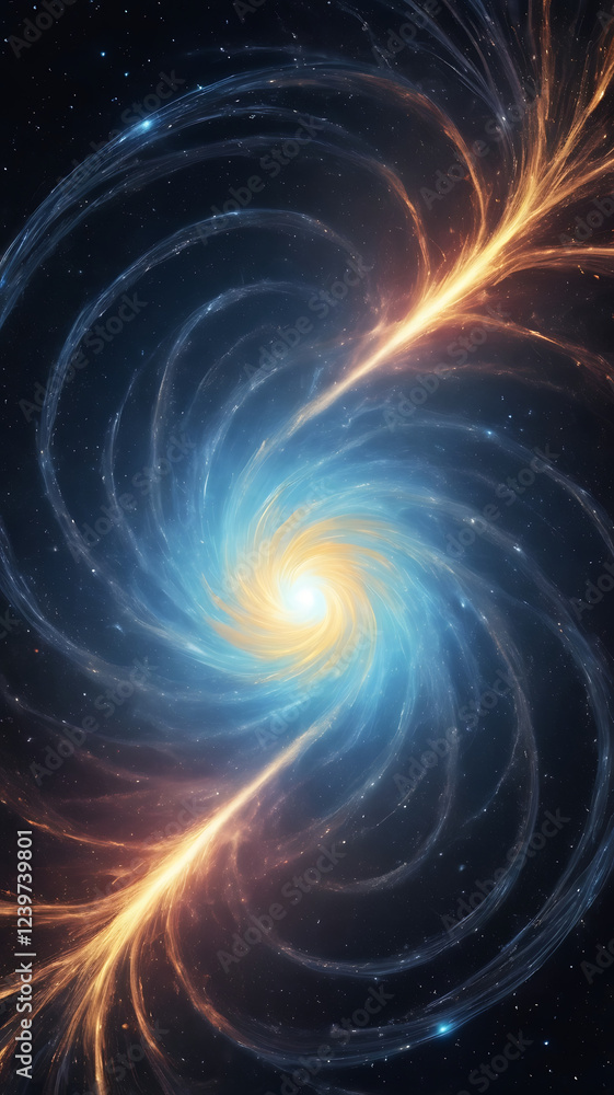 Fototapeta premium A swirling vortex of pure celestial energy, drawing in cosmic particles and radiating blinding light.