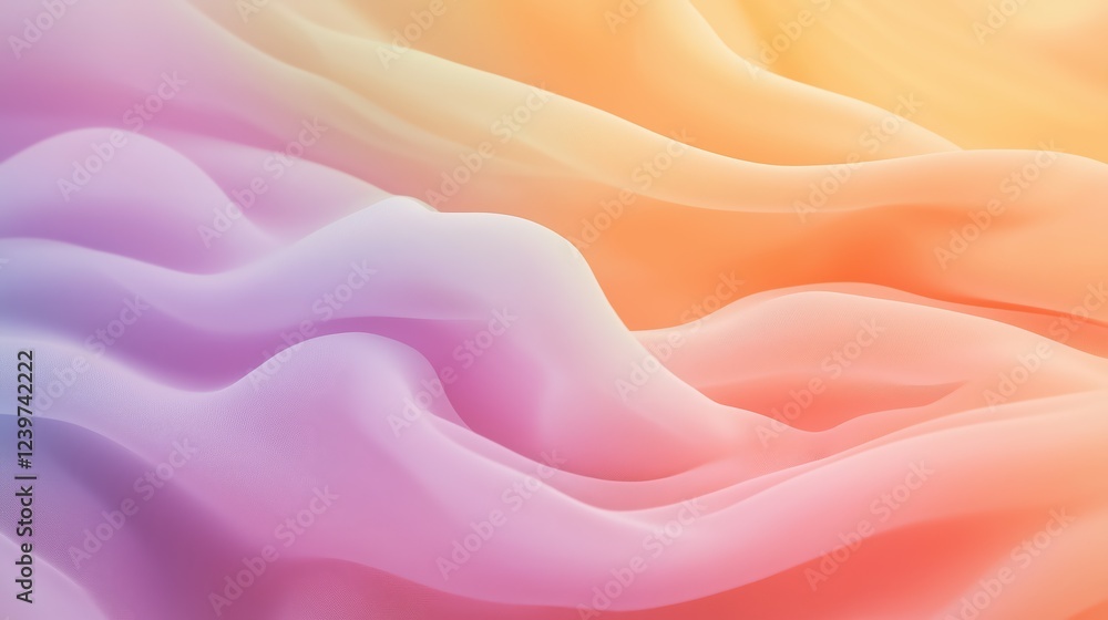 Fototapeta premium Pastel Fabric Drapes An Abstract Background of Soft, Colorful Gradient Texture