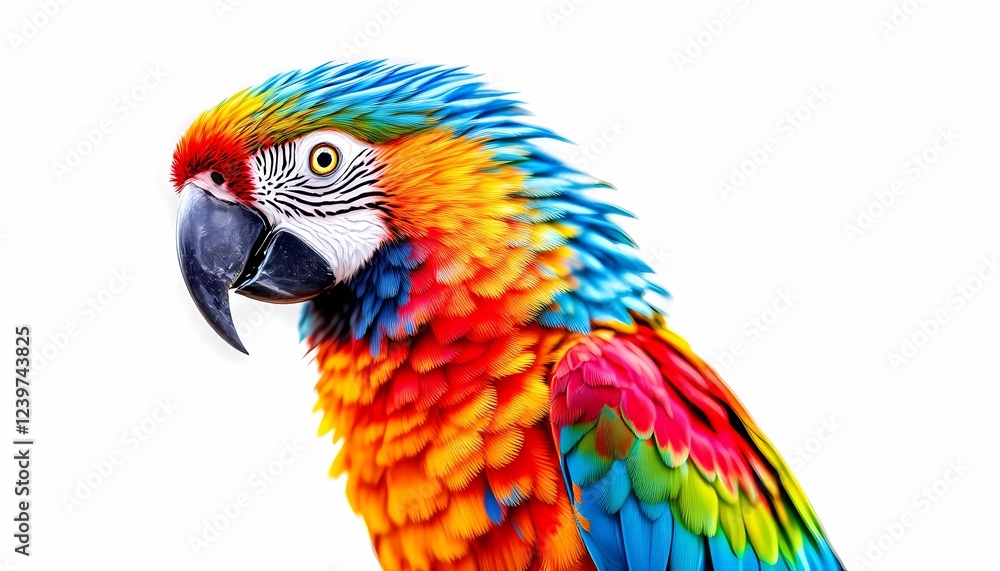 Obraz premium Vibrant Scarlet Macaw Parrot Profile Image Download