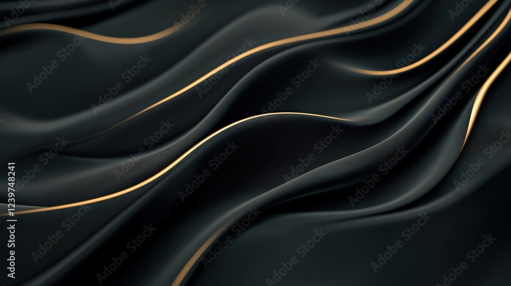 Fototapeta premium Dark Abstract Fabric With Gold Accents