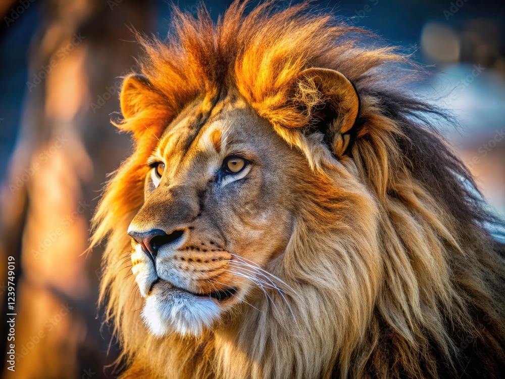 African safari's king: a close-up of a lion's magnificent mane, showcasing nature's raw beauty. African safari's king: a close-up of a lion's magnificent mane, showcasing nature's raw beauty.