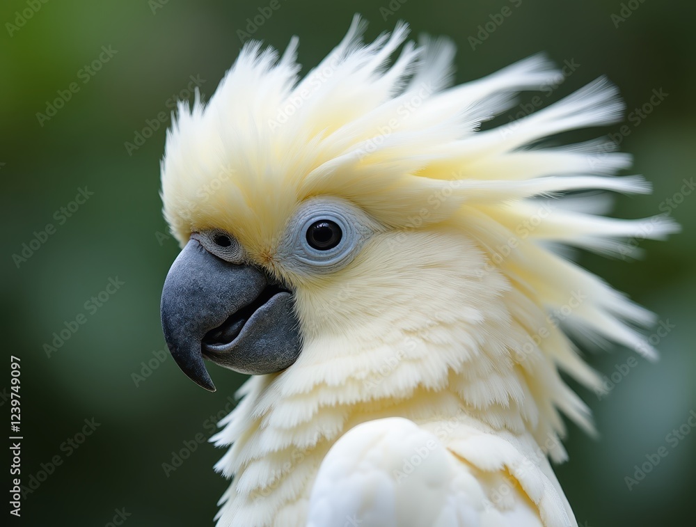 Sulphur-crested Cockatoo Showing its Fluffy Crest and Delicate Plumage Sulphur-crested Cockatoo Showing its Fluffy Crest and Delicate Plumage