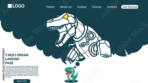 T-rex's dream Landing Page for website landing page or design element
