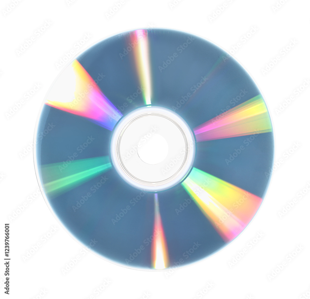 One shiny compact disc isolated on white One shiny compact disc isolated on white