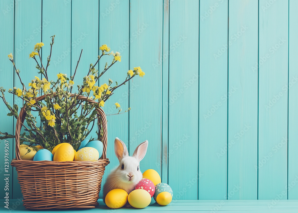easter eggs and bunny