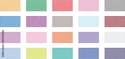 Set of traditional gingham background pattern. Gingham Cloth Fabric Pattern. Tablecloth seamless pattern. Gingham striped checkered blanket tablecloth