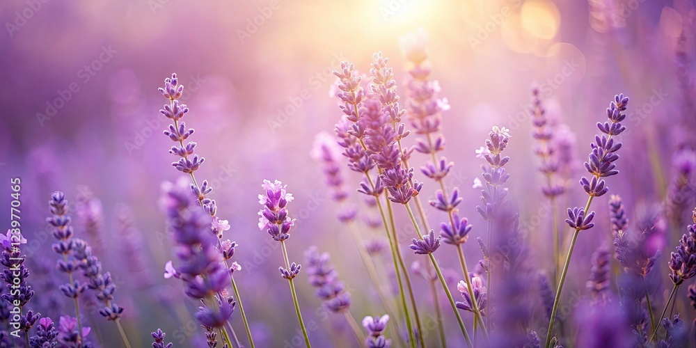 Fototapeta premium Soft lavender hues paint a dreamy floral scene, an abstract artistic wallpaper with pastel texture.
