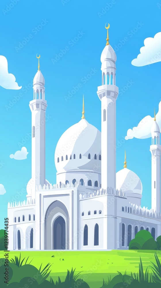 Fototapeta premium Mosque under blue sky. mosque