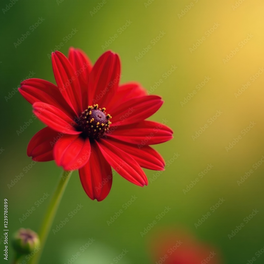 Single Black Eyed Susan bloom against a soft focus background, background, botanical Single Black Eyed Susan bloom against a soft focus background, background, botanical