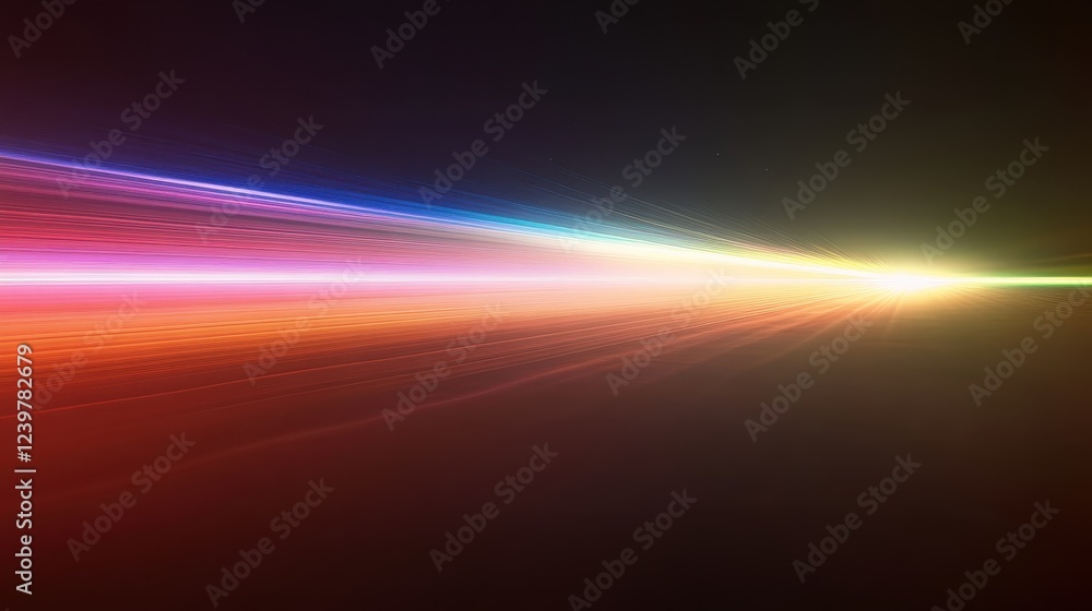Obraz premium A colorful light is projected on a dark background