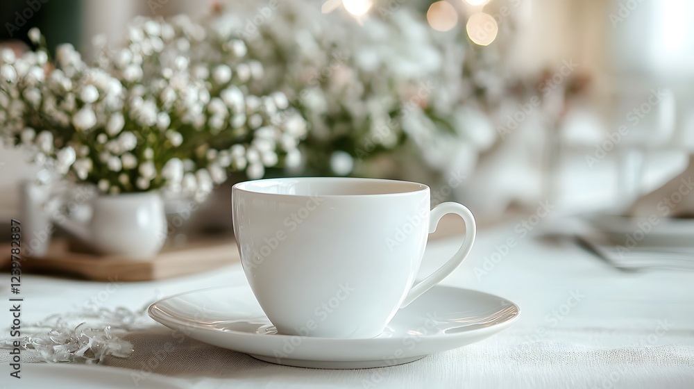 Elegant wedding coffee cup mockup indoor stock photo chic setting Elegant wedding coffee cup mockup indoor stock photo chic setting