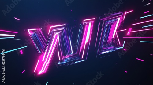 Abstract Neon Lines Dynamic Composition