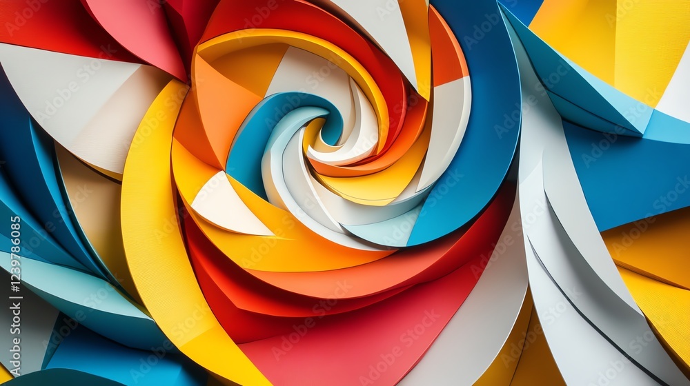 Obraz premium Colorful Spiral of Paper Swirls Captures Artistic Creativity in Vibrant Hues and Intricate Design