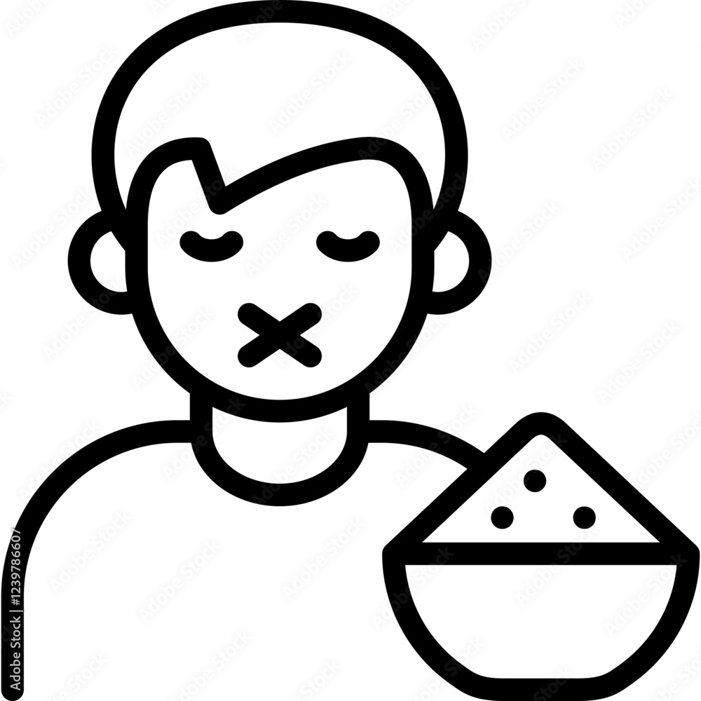 no appetite icon illustration design with outline no appetite icon illustration design with outline