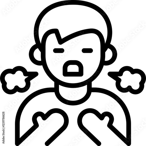 out of breath icon illustration design with outline