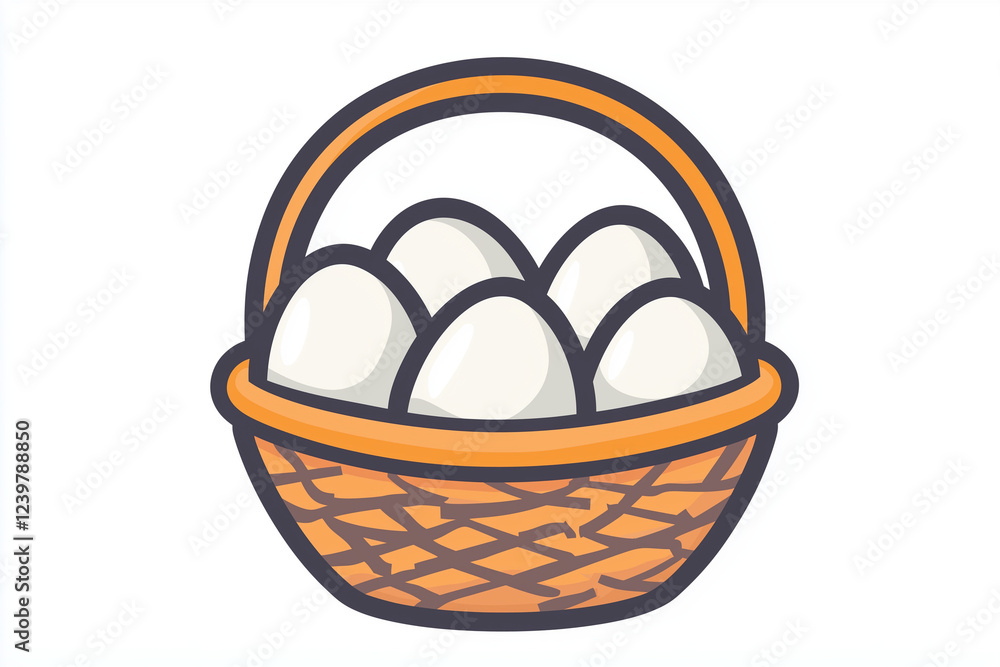 Fototapeta premium basket with easter eggs