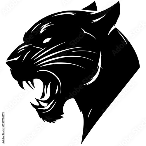 Black panther portrait silhouette
