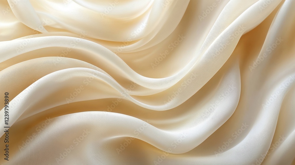 Obraz premium Elegant Creamy Silk Fabric Draped Softly