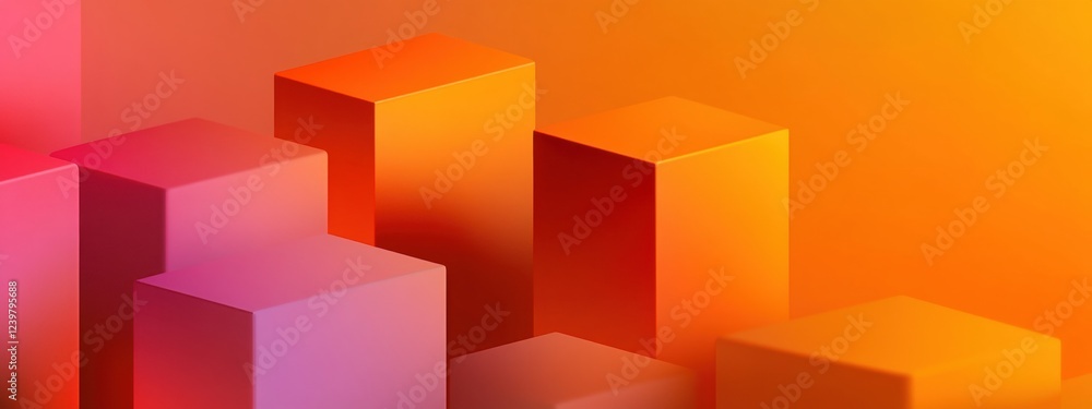 Obraz premium Vibrant orange box designs with gradient accents, ideal for dynamic communication and eye-catching presentations.
