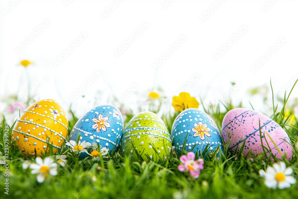 easter eggs in grass easter eggs in grass