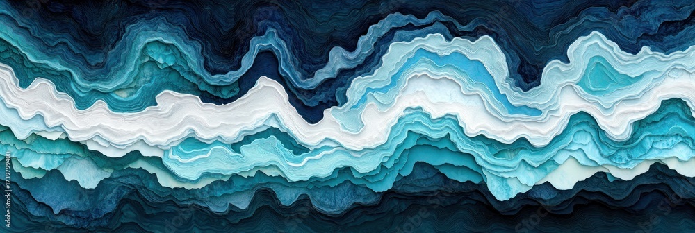 Obraz premium Abstract blue and white wave pattern.