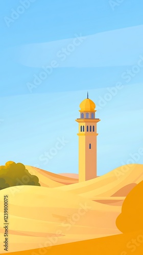 Wallpaper Mural Islamic mosque standing in the desert landscape Torontodigital.ca