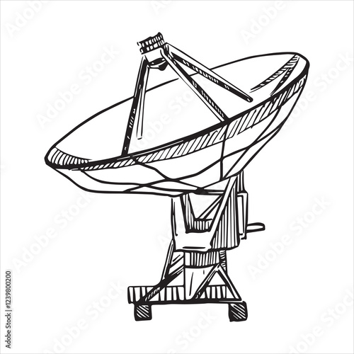 Satellite dish icon vector art illustration.