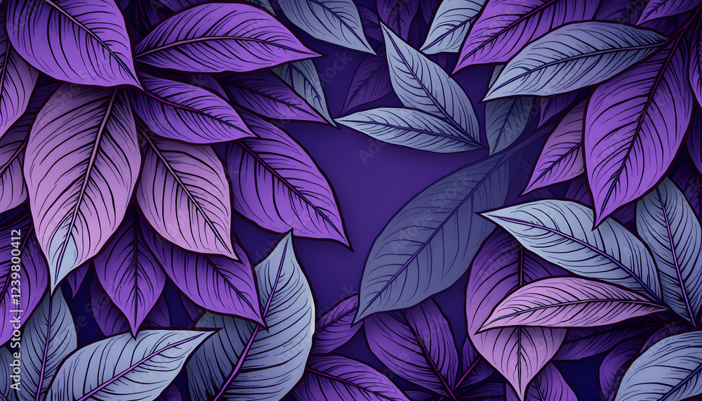 Full Frame of purple Leaves Texture Background. tropical leaf, color sketch. isolated with white shades Full Frame of purple Leaves Texture Background. tropical leaf, color sketch. isolated with white shades