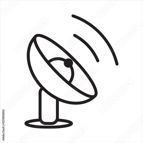 Satellite dish icon vector art illustration.