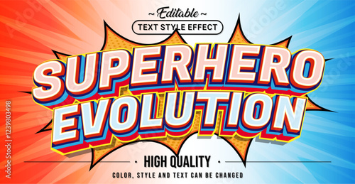Editable text style effect - Superhero Evolution text style theme.