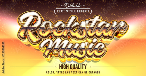 Editable text style effect - Rockstar Music text style theme.