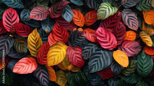 Wallpaper Mural Vibrant autumnal foliage background, colorful leaves texture. Torontodigital.ca