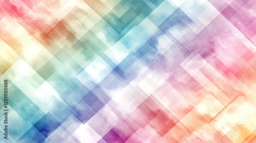 Abstract rainbow watercolor diagonal geometric pattern background. Abstract rainbow watercolor diagonal geometric pattern background.