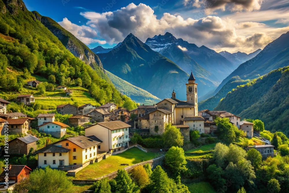 Majestic Pizzo Ruggia Mountain, Valle Onsernone, Switzerland: Documentary Photography Majestic Pizzo Ruggia Mountain, Valle Onsernone, Switzerland: Documentary Photography
