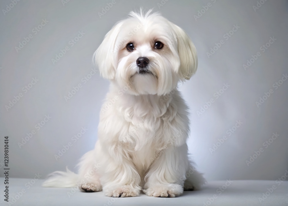 Maltese Dog Isolated on White Background: A Companionable Toy Breed Maltese Dog Isolated on White Background: A Companionable Toy Breed