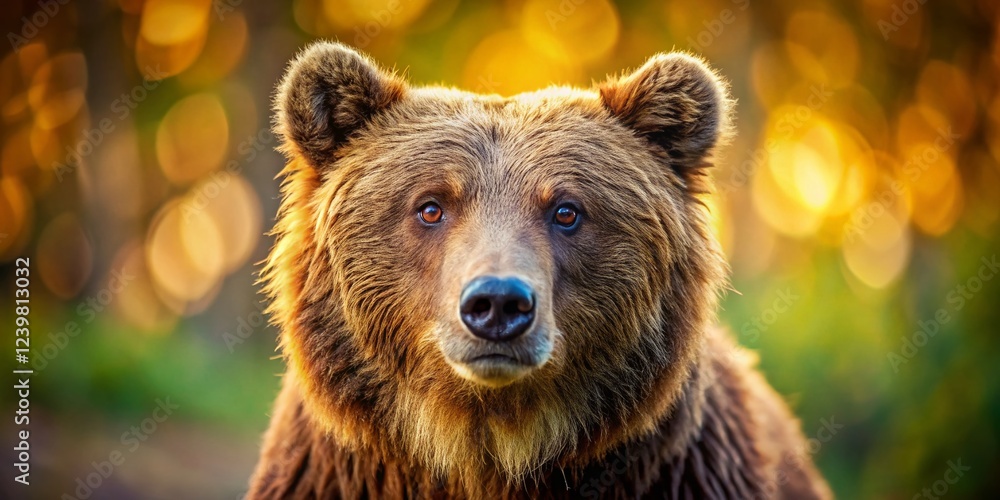 Obraz premium Miniature Grizzly Bear Portrait: Tilt-Shift Wildlife Photography