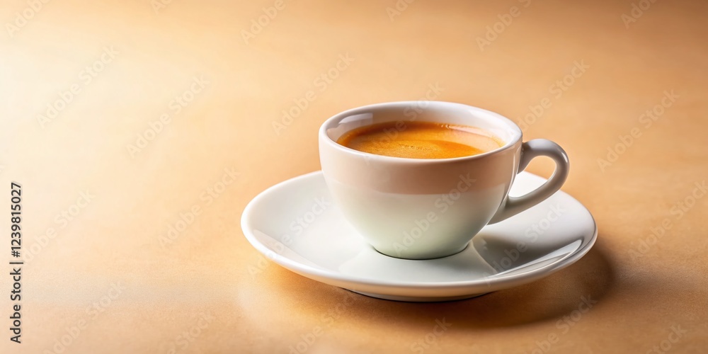 Minimalist Espresso: Dark Roast Coffee in Classic Cup and Saucer Minimalist Espresso: Dark Roast Coffee in Classic Cup and Saucer