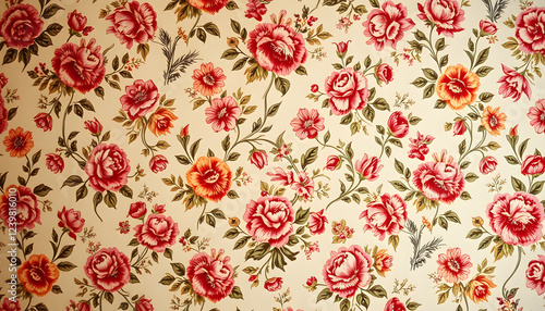 vintage floral wallpaper, magazine photoshoot. isolated with white shades