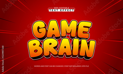 game brain editable text effect with a smart and play text style