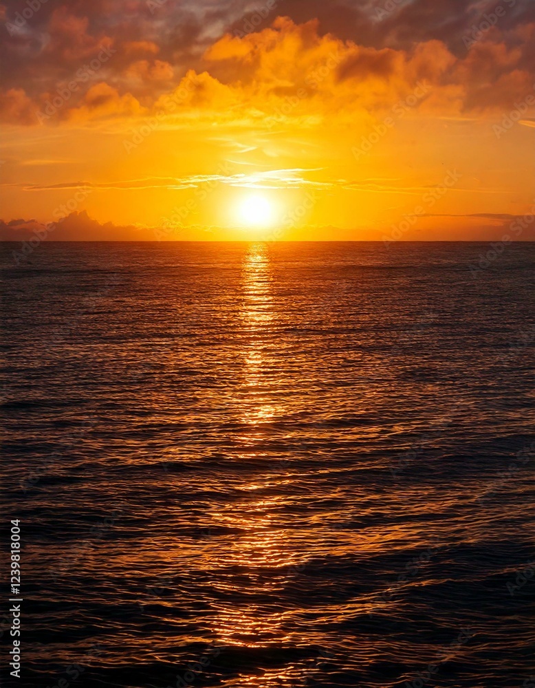 sunset over a tranquil ocean sunset over a tranquil ocean