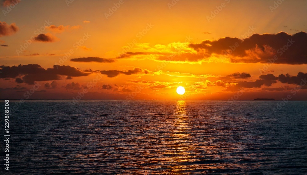 sunset over a tranquil ocean sunset over a tranquil ocean