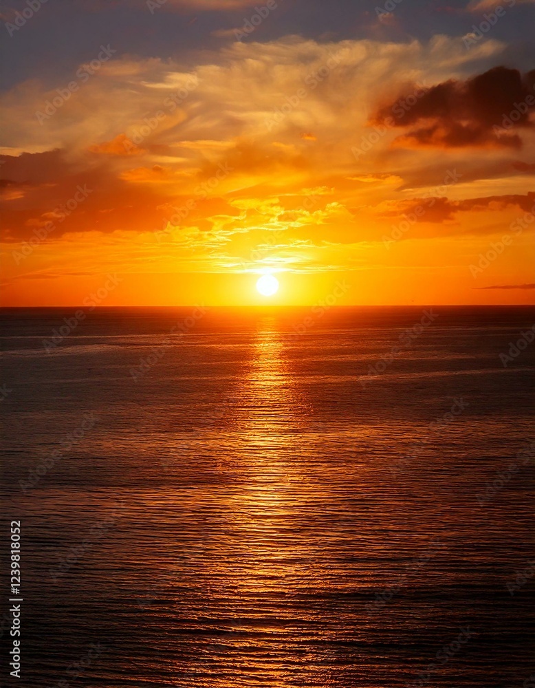 sunset over a tranquil ocean sunset over a tranquil ocean