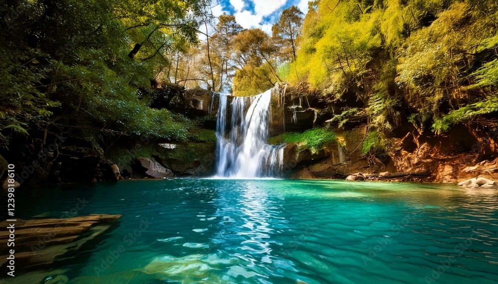 Fototapeta premium forest landscape with a river 