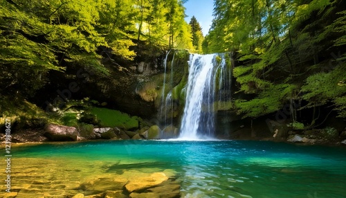 forest landscape with a river 