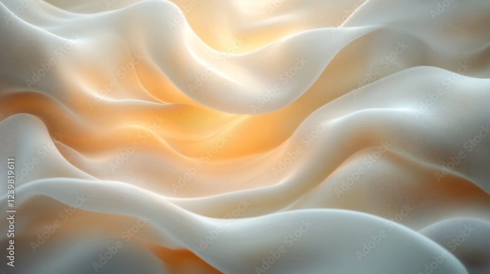 Fototapeta premium Abstract Wave Pattern in Beige and White Fabric